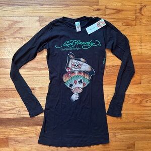 nwt ed hardy women’s long sleeve top